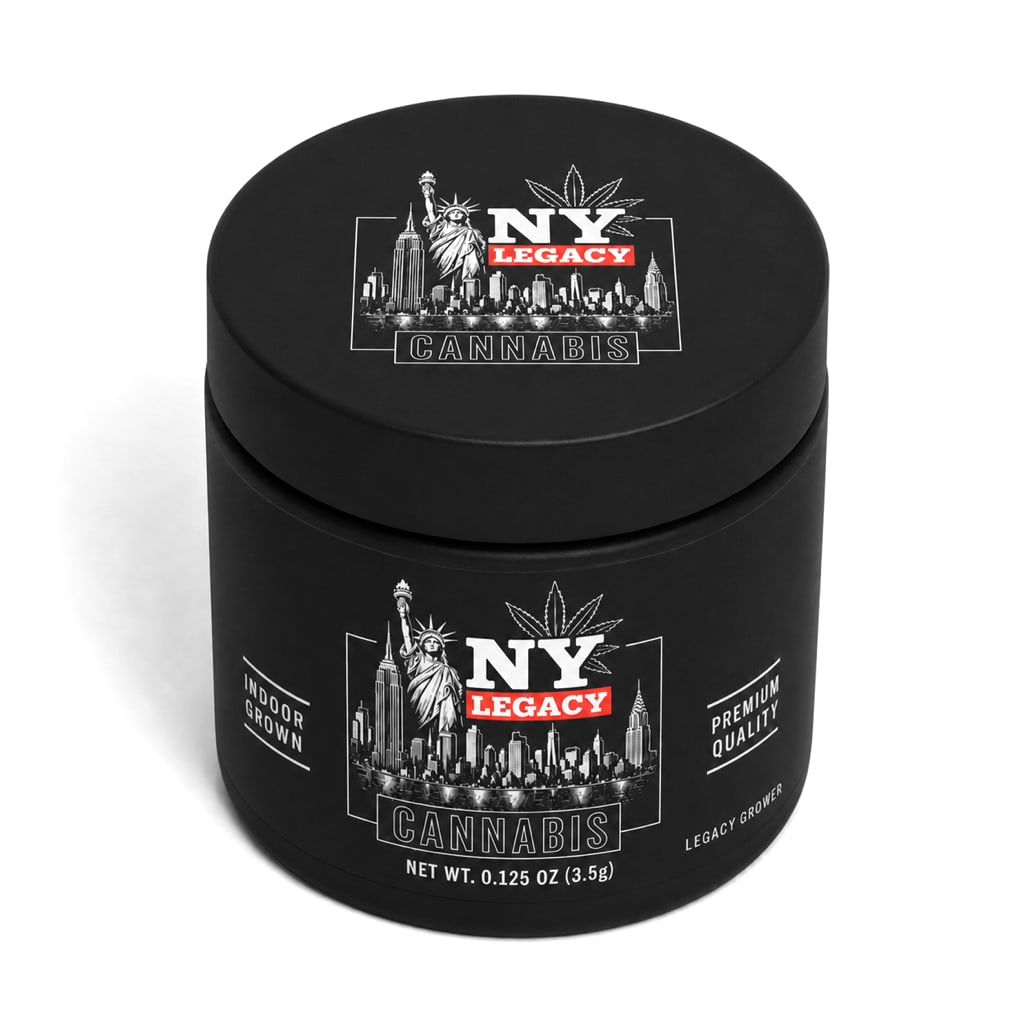 NY Legacy Eighth Flower matte black jar